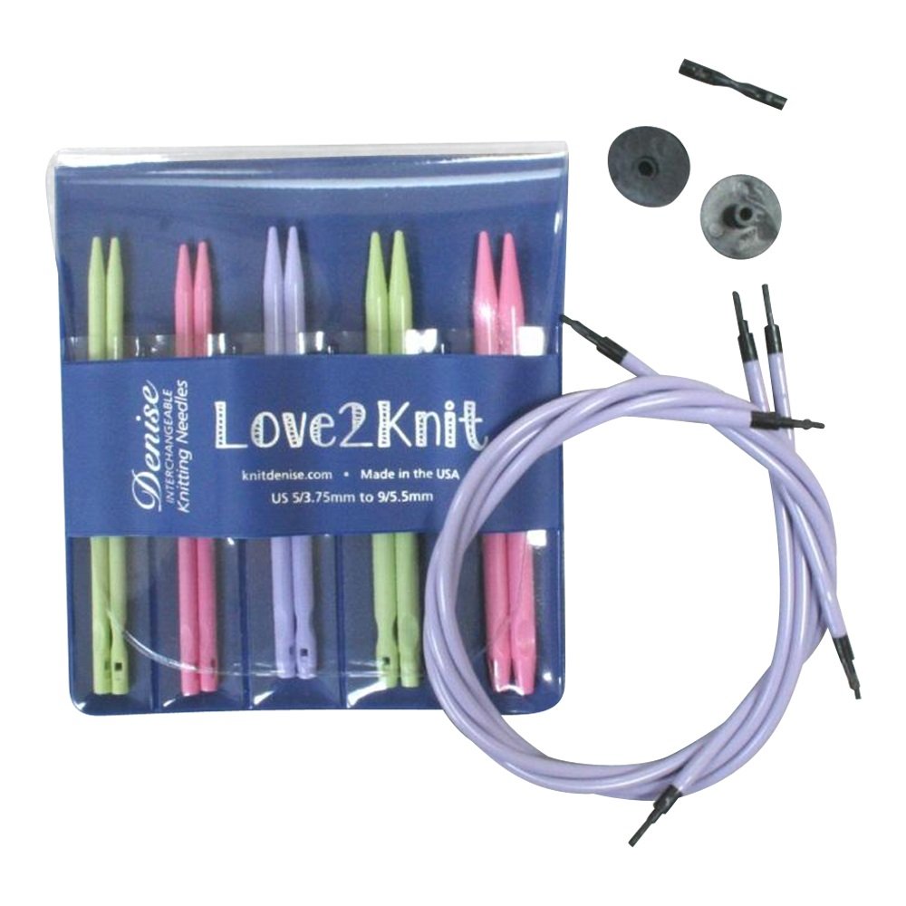 Love2Knit Interchangeable Knitting Needle Set, US5-9 (Pastel)
