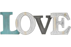 Waroom Home Rustic Wood Home Sign Decor, Decorative Block Word Sign Home Letters Sign, Hanging Wooden Home Cutout Word Sign Wall Decor Home Wall Decoration Love