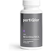partiQlar High Purity Trans Resveratrol Supplement 500mg - Each Capsule Exceeds 98% Purity - 3rd Party Tested - Vegan - Sirtuin Activating and Cell Protecting Supplement - 60 Capsules