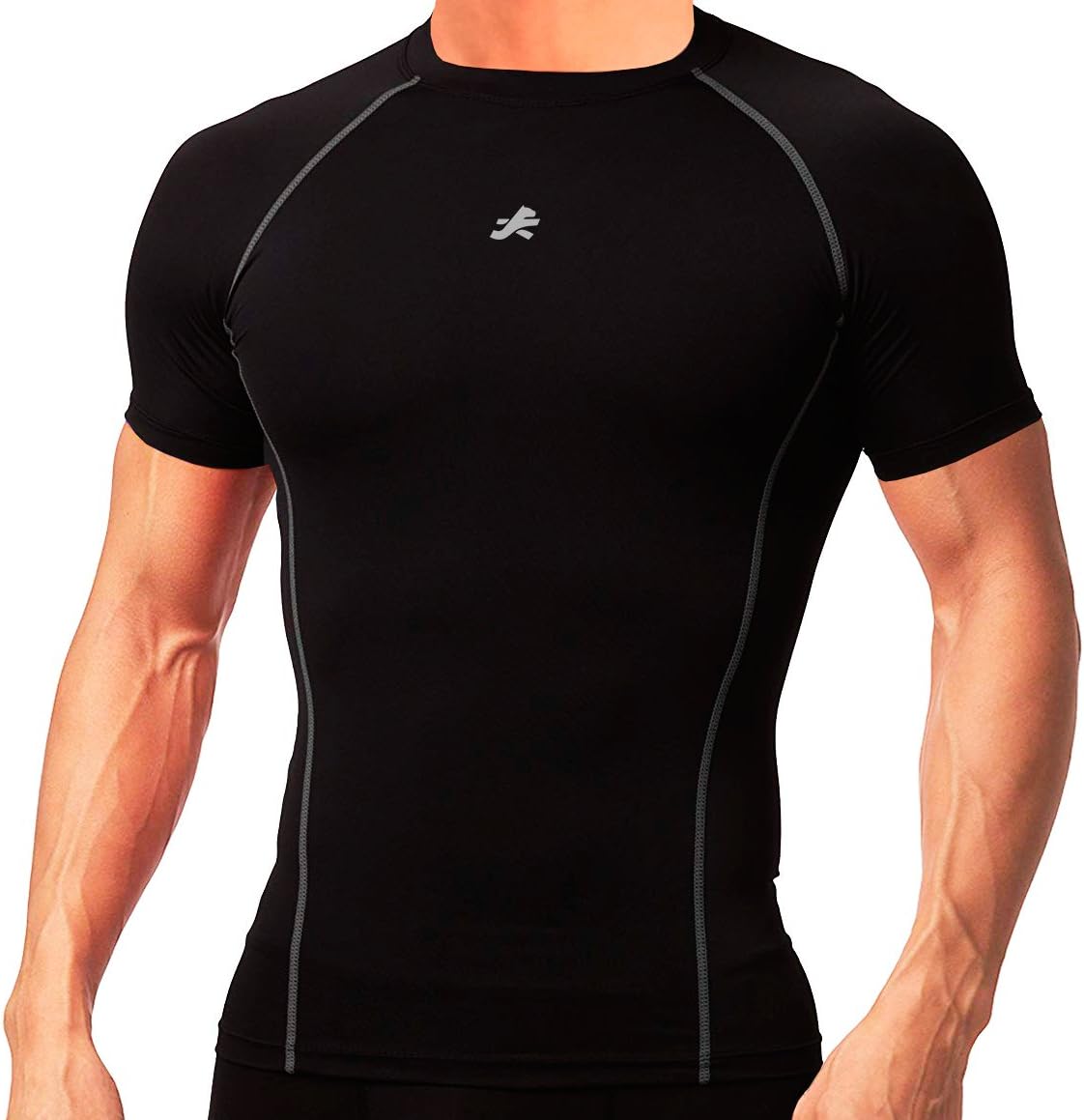 ReDesign Apparels Men's Nylon Athletic Compression Tshirt for Sports Half Sleeves