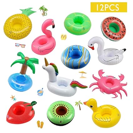 Niceclub Inflatable Drink Holders Unicorn Flamingo Duck Inflatable