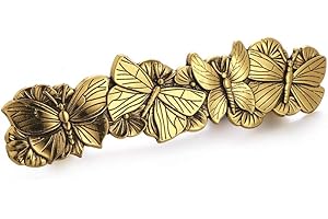 Amaxer Viking Gold Silver Barrettes for Women Girls Celtic Hair Clips for Thick Thin Hair Vintage French Hair Clips Hair Styling Accessories (Gold-Butterfly)