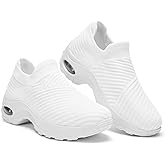 Walking Shoes Women Slip On Sock Sneakers Mesh Non Slip Shoes Air Cushion Platform Loafers