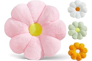 Ailive 17.7In Cute Pink Daisy Flower Shaped Kids Throw Pillow Flower Throw Pillow Floor Pillow Cushion Sunflower Pillow Decorative Pillow for Kids Teens Tweens Girls.