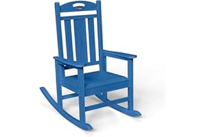 Ciokea Outdoor Rocking Chair, Navy Blue HDPE Rocking Chairs for Outside, All-Weather Comfortable Patio Rockers for Front Porch Deck Balcony