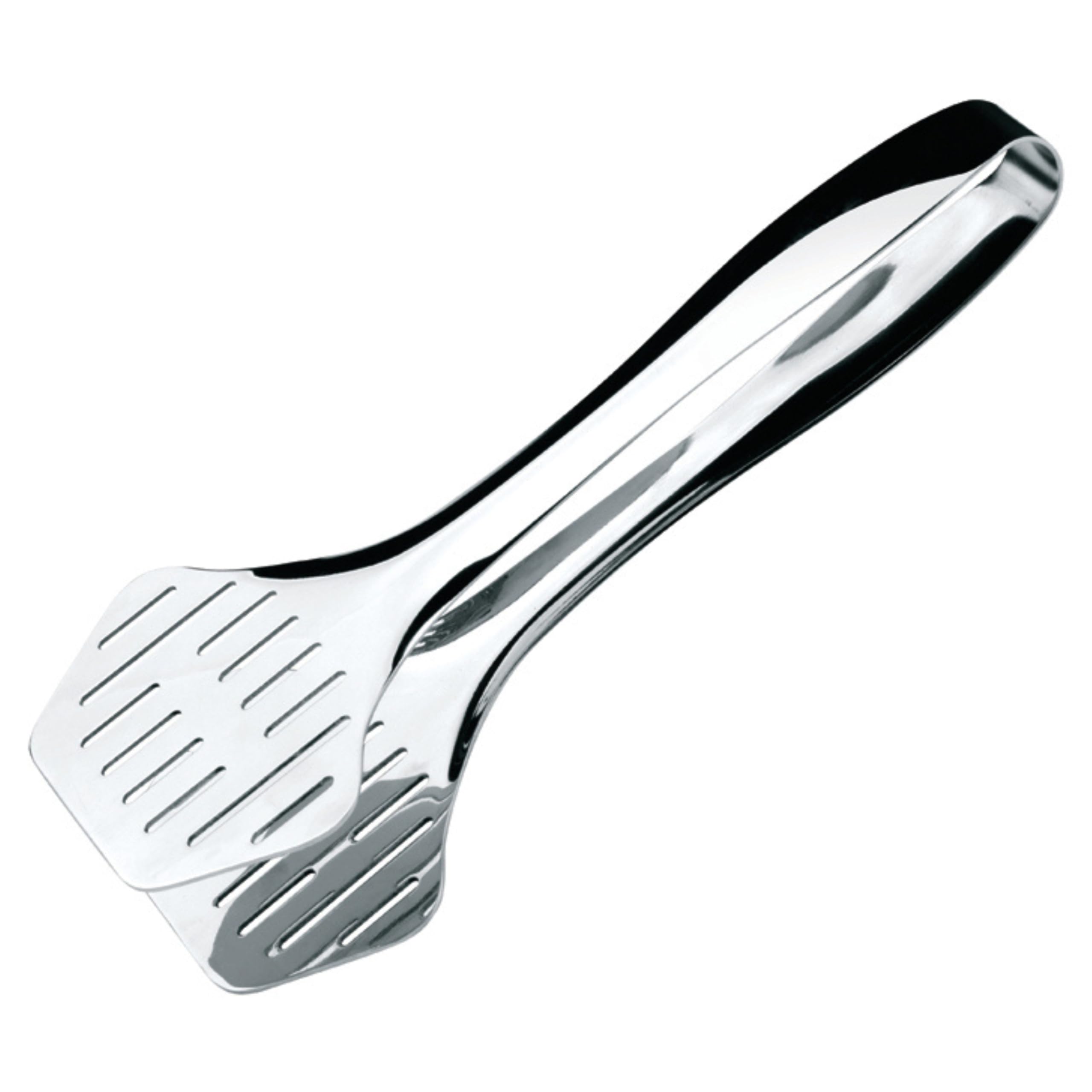 Commichef Deluxe Chrome Plated Hamburger Tongs, Stainless Steel, 24cm, Silver