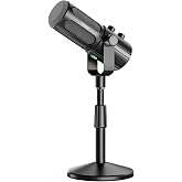 FIFINE AmpliTank TANK6S Vocal Dynamic Microphone XLR/USB Desktop Mic | Podcast Microphone with Height-Adjustable Stand, Mute, Monitoring, Studio Metal, for Streaming Content Creation Recording