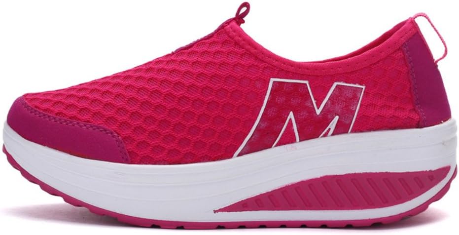 SAGUARO Ladies Toning Rocker Shoes Womens Mesh Slip On Wedges Tennis Platform Walking Sneakers
