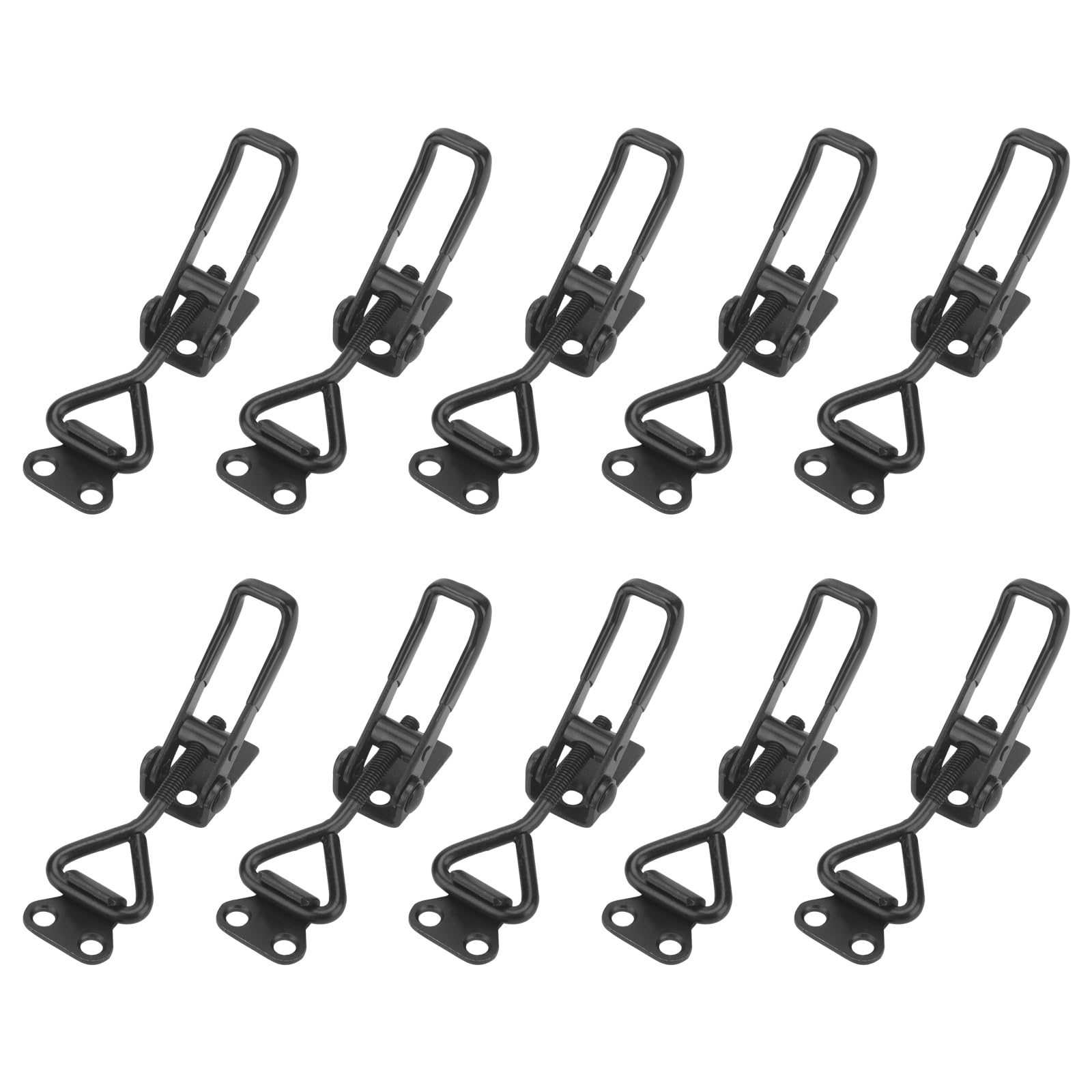 JOIKIT 10 PCS 4001 Metal Toggle Latch Clamp, Black Flexible Adjustable Toggle Catch Latch Tool, Quick Release Pull Latch Toggle Clamp for Cabinet, Door