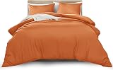 MOONLIGHT20015 Single Duvet Cover Set Rust Solid Microfiber 135x200 cm