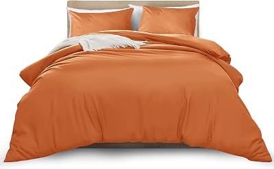 MOONLIGHT20015 Single Duvet Cover Set Rust Solid Microfiber 135x200 cm