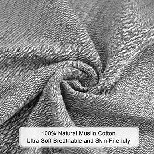 PHF 100 Cotton Muslin Blanket King Size 108" x 90", Lightweight and