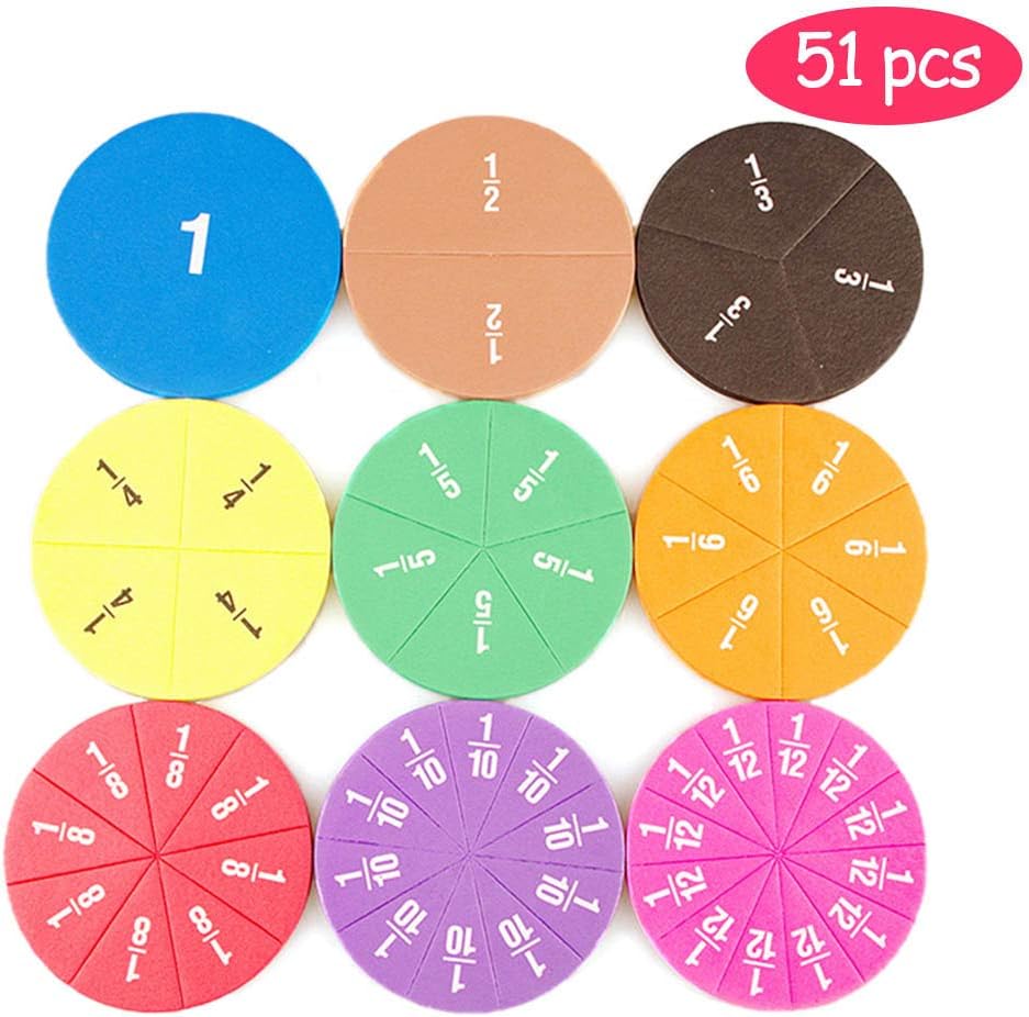 Amazon Magnetic Circles Fraction Set Early Learning Educational 