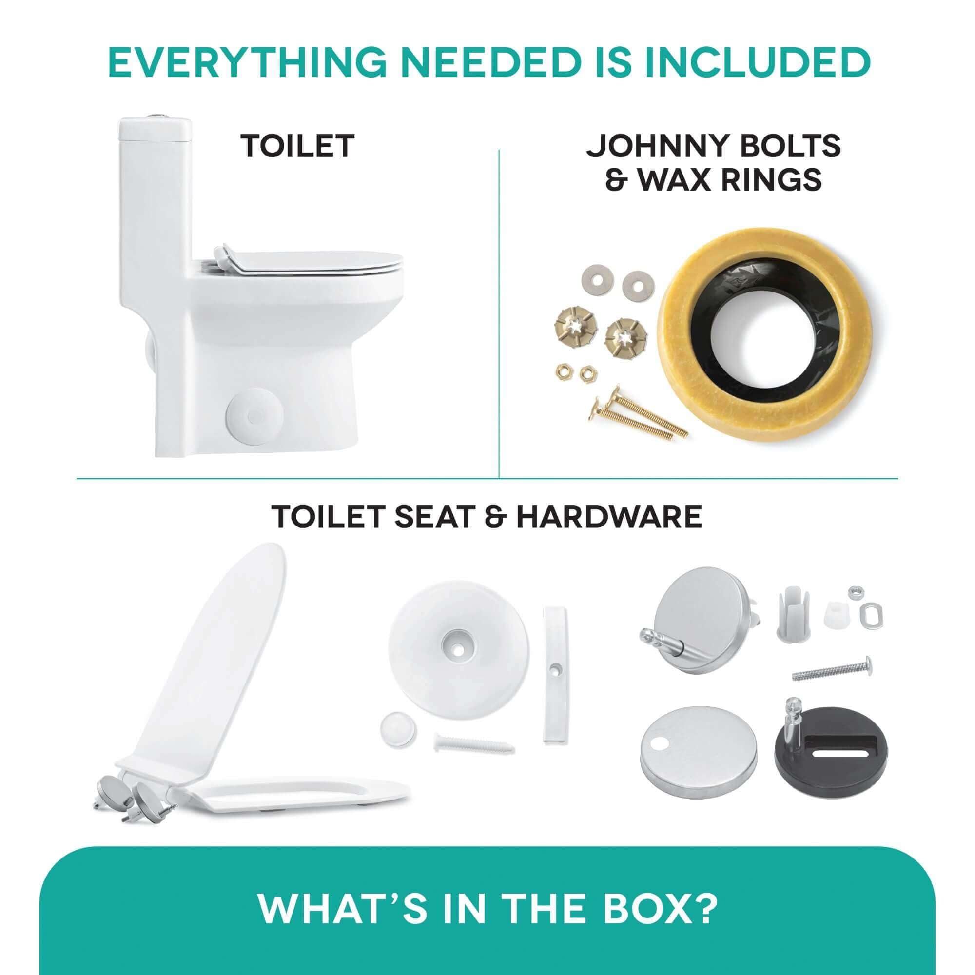 Fine Fixtures Dual-Flush Round One-Piece Toilet 10" Rough In (Seat Included - View #7