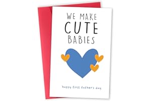 mmuue Happy First Father's Day Card for New Dad, Cute 1st Fathers Day Card, Sweet First Fathers Day Cards Gifts for Husband from Wife, We Make Cute Babies