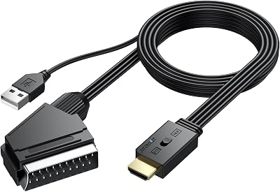 AUTOUTLET SCART to HDMI Converter 1080P 4:3 16:9 150cm Cable PAL/NTSC