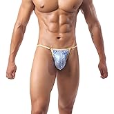 ZJWeiLan Men's Thong Underwear Low crocodile pattern V-shaped Sexy G-string