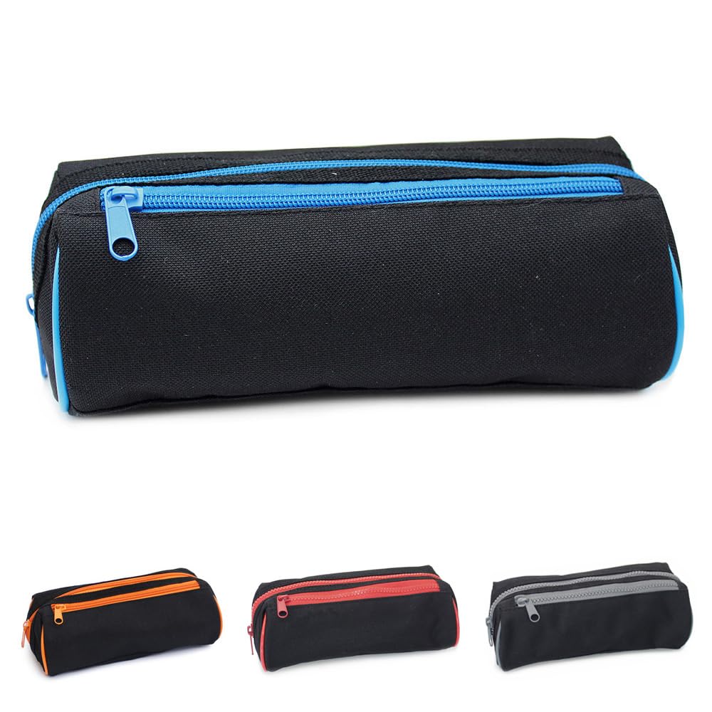 Fashion Stationery Pencil Case Large Pencil Cases for Girls Boys Teenagers Kids Black Big Capacity Sporty Blue 2 Zip Compartment Back to Secondary High School