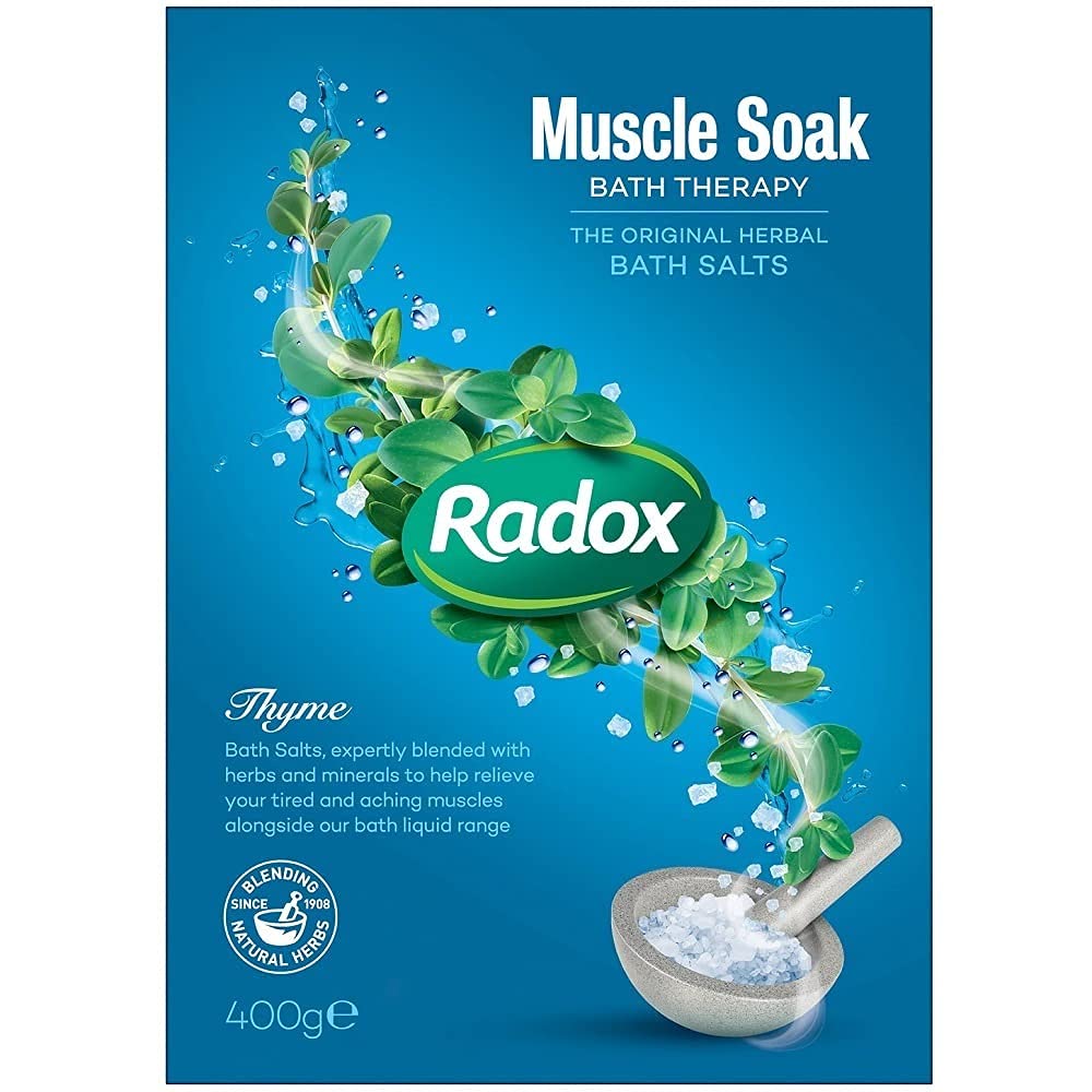 Radox Bath Therapy 400g Muscle Soak Herbal Bath Salts - Pack of 6