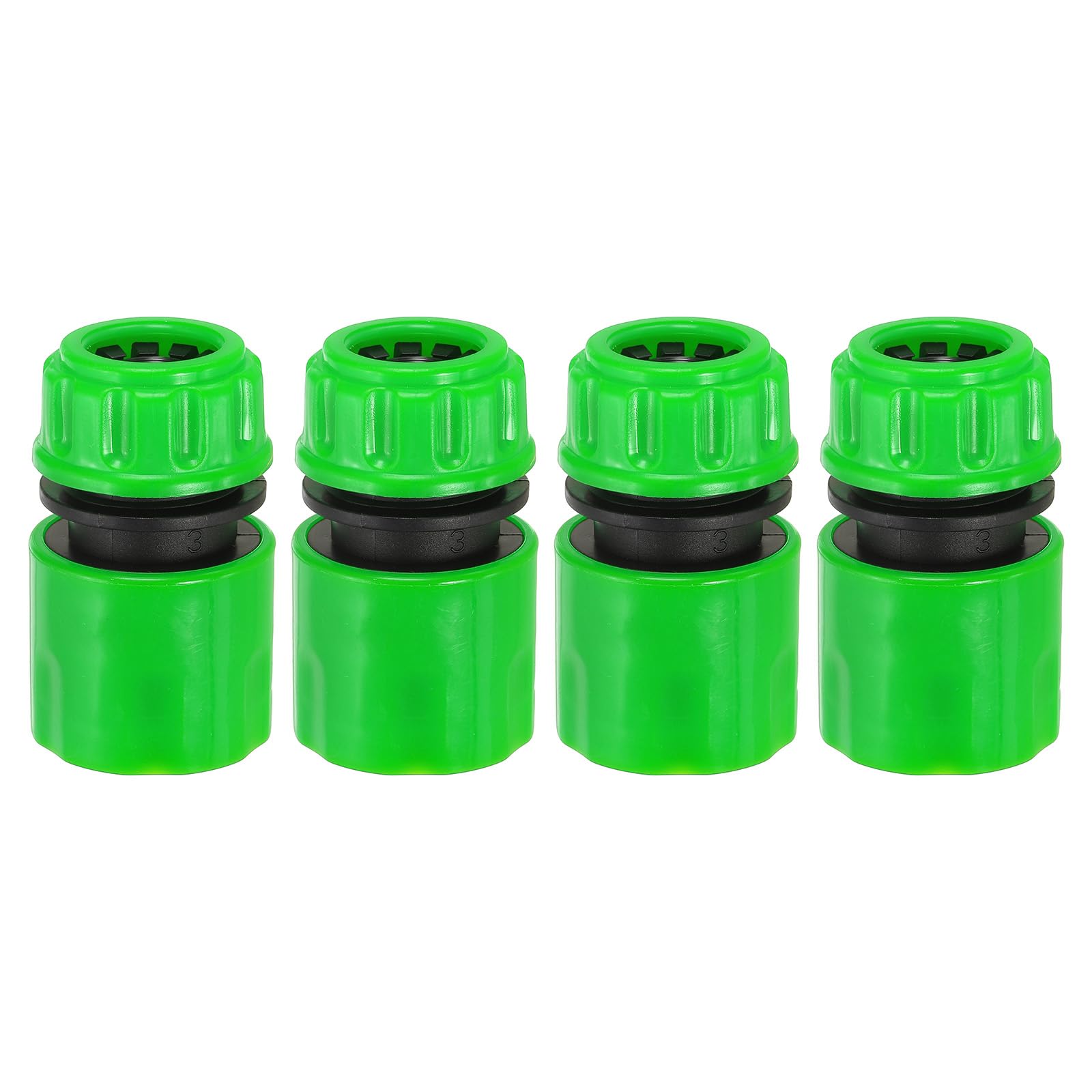 PATIKIL 1/2" Garden Hose Quick Connector Repair Extender, 4 Pcs Plastic Garden Water Hose Connectors Fittings Leakproof Design, Green