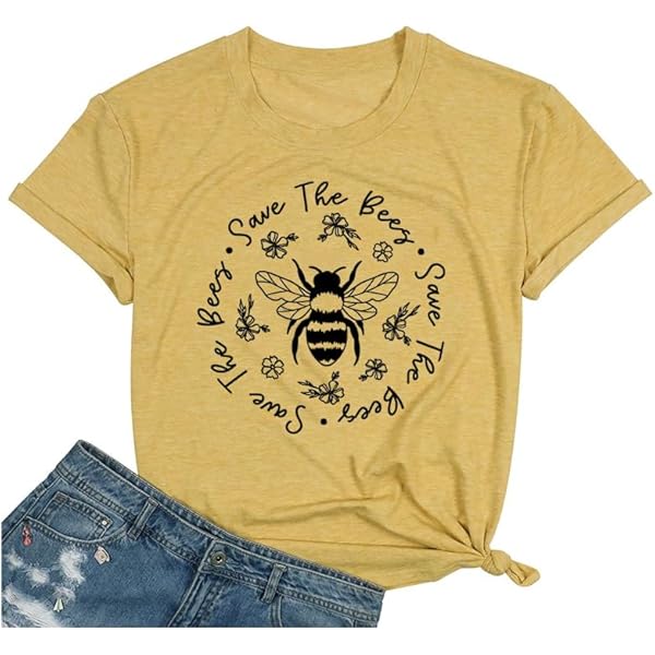 Bee Lover Trendy Vintage T-shirt Plant Flowers Beekeeper Positive Message Women Bookclub Halloween Harvest Thanksgiving Sunflower Forest