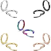 316L Surgical Stainless Steel Small Hoop Earrings Huggie Hoop Earrings Hypoallergenic Tragus Sleeper Helix Lobes Hinged Sleeper Earrings for Women and Men