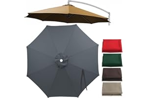 Cantilever Umbrella Replacement Canopy 7.5ft/9ft/10ft/11ft 6/8 Ribs, Fade Resistant Outdoor Offset Patio Umbrella Fabric Cove