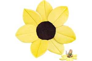 Lipfer Flower Baby Bath Pad, Comfort Newborn Bath Support Lounger, Plush Yellow, 27.56 Inch