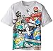 Power Rangers Little Boys' Dino Charge Red Black Blue Green Ranger Short Sleeve Tee, Silver, 7