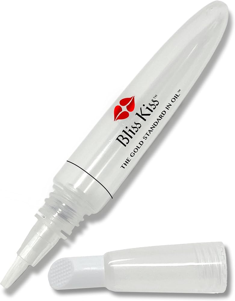Bliss Kiss Empty Refillable Cuticle Oil Pen w Cuticle Pusher 1-Pack | Empty squeeze pen w soft brush for controlled applicati