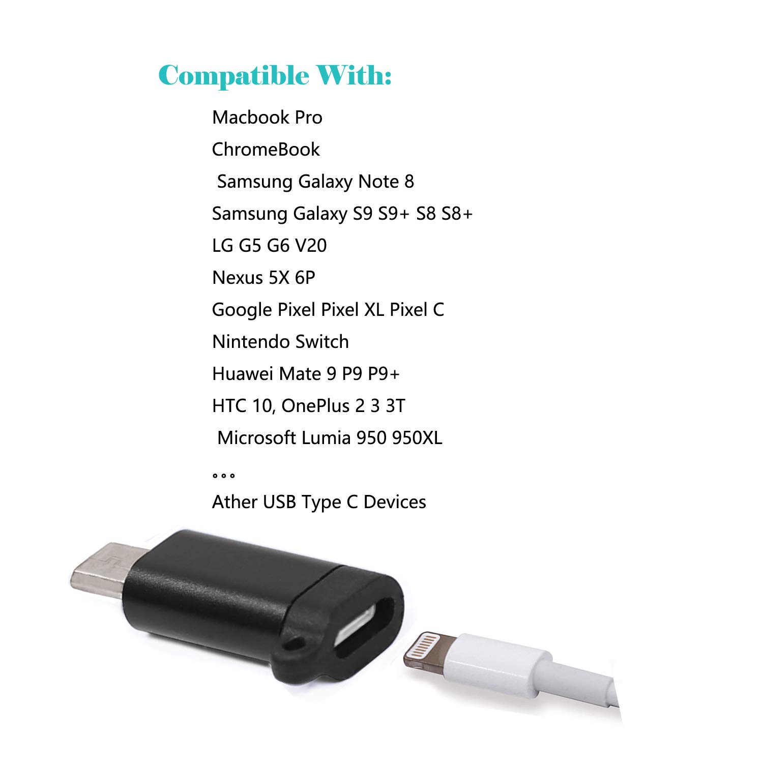 Lightning to Type C Adapter Goodex 8Pin Apple Lightning Female to