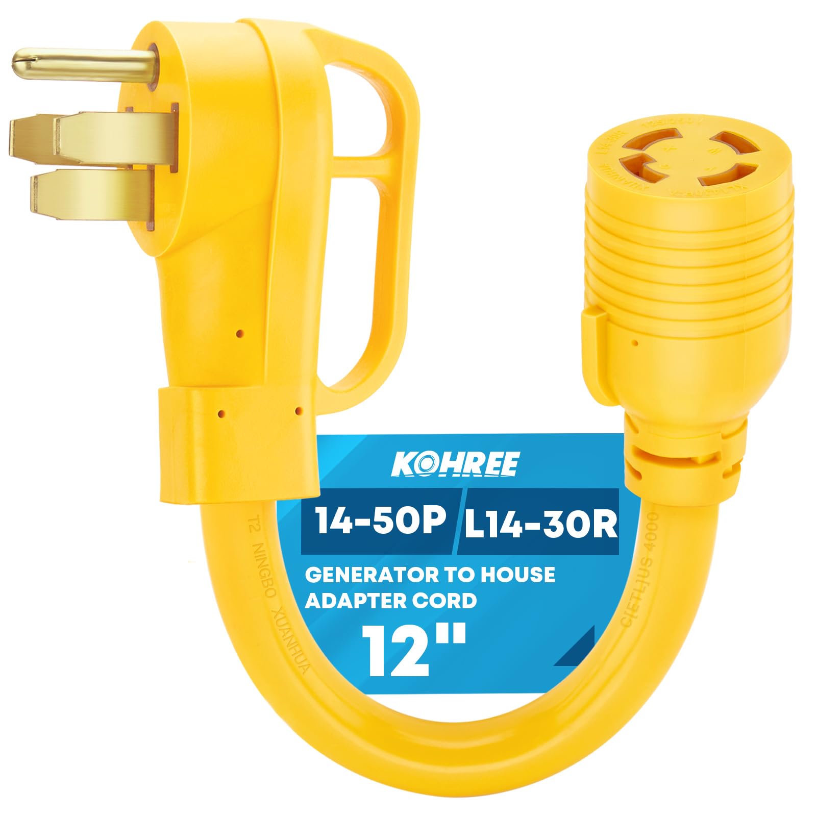 Kohree NEMA 14-50P to L14-30R Generator Adapter