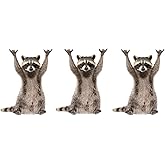 3pcs Small Rocking Raccoon Sticker, 3 inches - Funny Raccoon Cute Car Decal for Yeti Cup Vinyl Cooling Box, Waterproof Sticker, Laptop Window Bumper Sticker