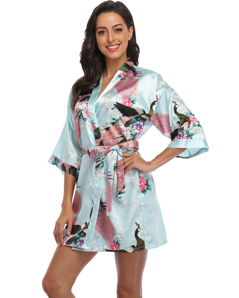 satin dressing gown floral