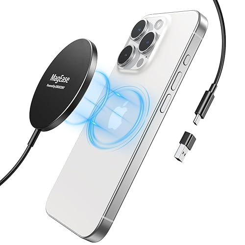 EXW Wireless Charger for MagSafe Charger Apple, 15W Fast Compatible with Magnet Wireless Charging Pad for iPhone 16/15/14/13/12 Series and Airpods 4/3/2/Pro/Pro2 (Black)