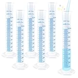 Kalevel 6pcs Polypropylene Graduated Cylinder 100ml