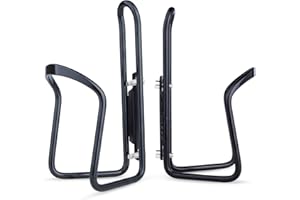FiveBox Bike Biking Water Bottle Cage, 2Pack Cycling Bicycle Water Bottle Cage Holder Bracket for Mountain Bike MTB Road Bike, Bike Accessories, Made of Lightweight Aluminum Alloy (Black)
