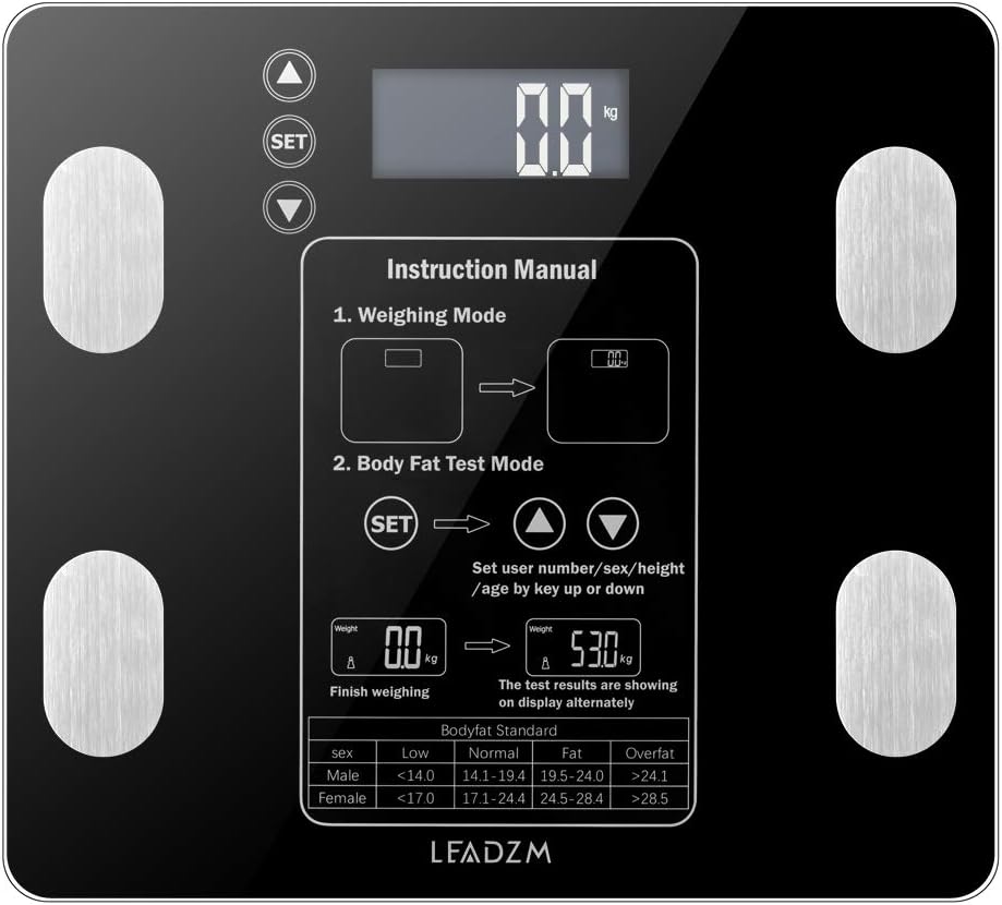 OPLON Body-Analyzer Scale, Highly Accurate Digital Body Composition Analyzer Health Analyser, Measures Weight, Body Fat, Water, Muscle & Bone Mass for 12 Users