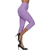 VOGUEMAX Women's Capri Leggings High Waist Soft and Comfy Cropped Leggings Tights 3/4 Length