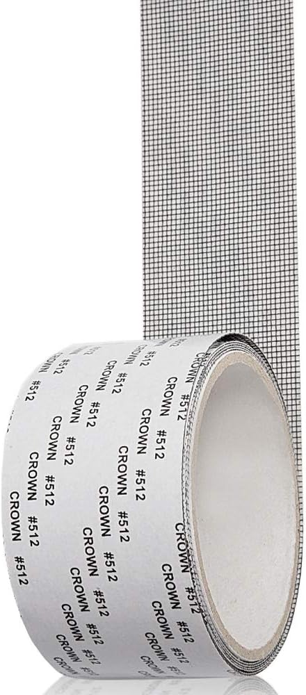 Amazon Kuer 網戸補修テープ 網戸パッチ サイズ自由にカット ガラス繊維メッシュ 網戸の破れを修復用 防水 強粘着性 穴の開いた網戸 補修シート 小さな虫を避け グレー 5x0cm 網戸