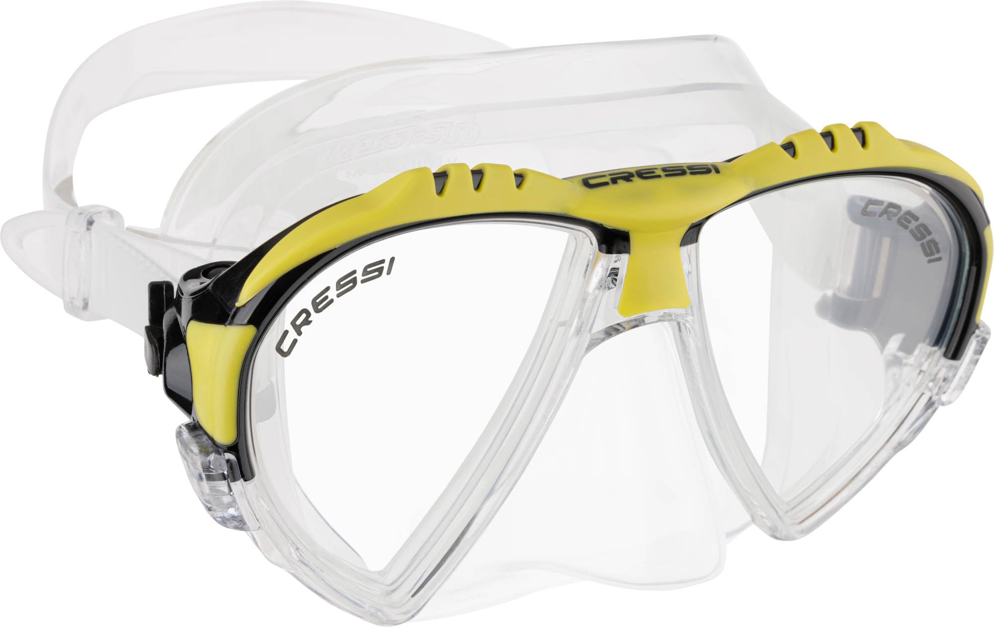 Cressi Adult Matrix Snorkelling Mask - Clear/Yellow