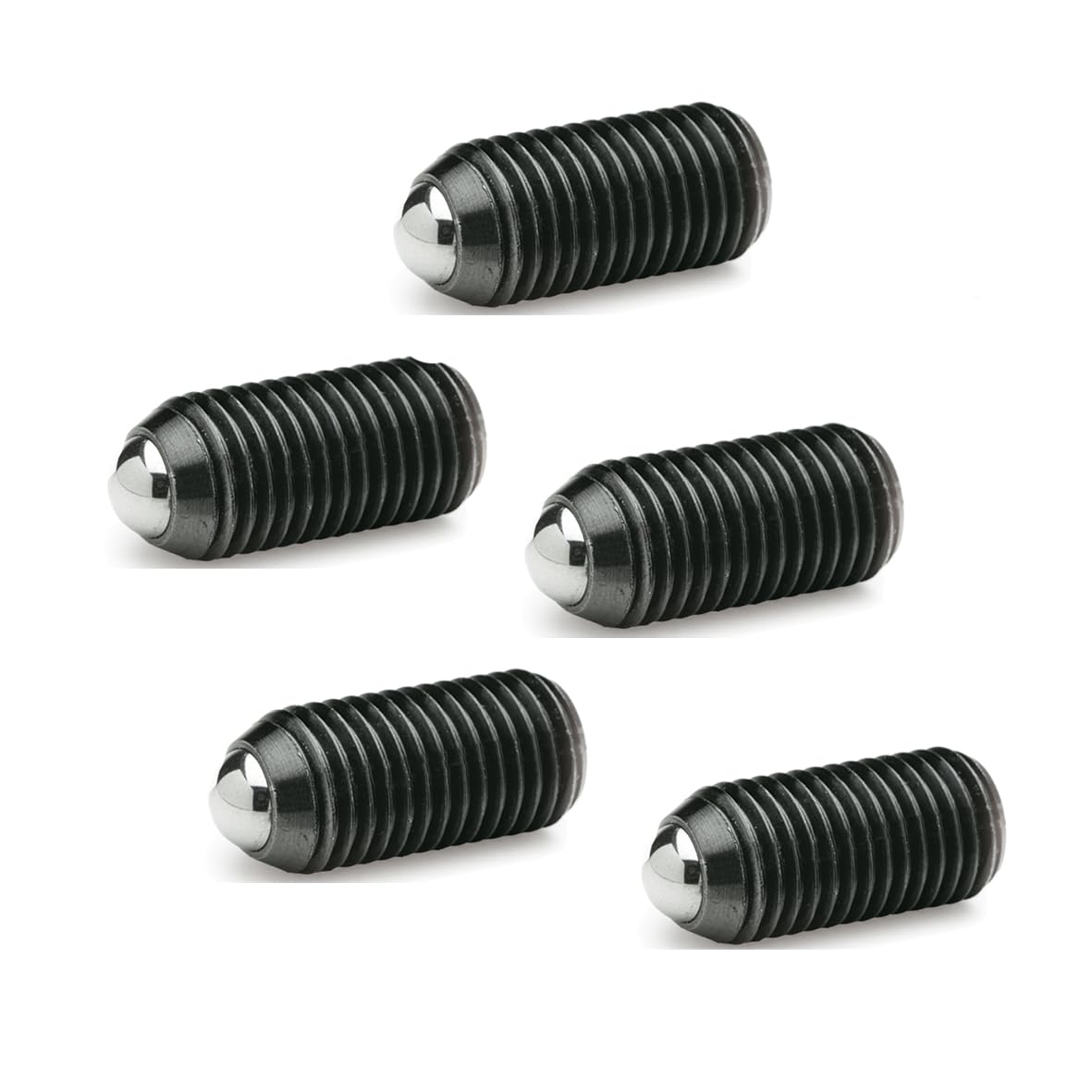 Ganter Normelemente GN 615.3-M4-K 3-M4-K-spring-loaded Pressure Hexagon Socket, Black, Gewinde d1: M4, Set of 5 Pieces