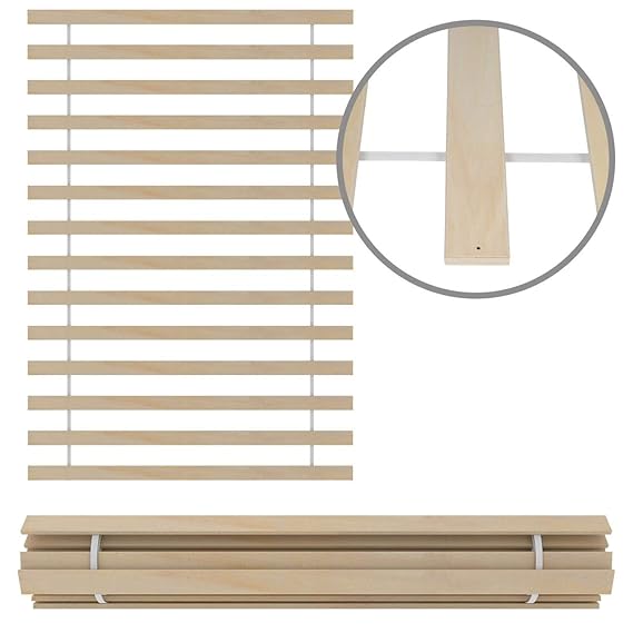 Homelux Lattenrost Rollrost Massivholz naturbelassen Rahmenlos, Roste mit geraden stabilen Leisten, für Matratzen 140 x 200 c