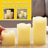Festive Lights Real Wax LED Pillar Candles Set of 3 Warm White Flicker view 4