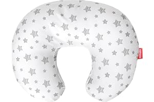MOONSEA Nursing Pillow Cover White with Star Print, Snug Fits Boppy Nursing Pillows, Breastfeeding Nursing Pillow Slipcovers Super Soft, for Breastfeeding Moms