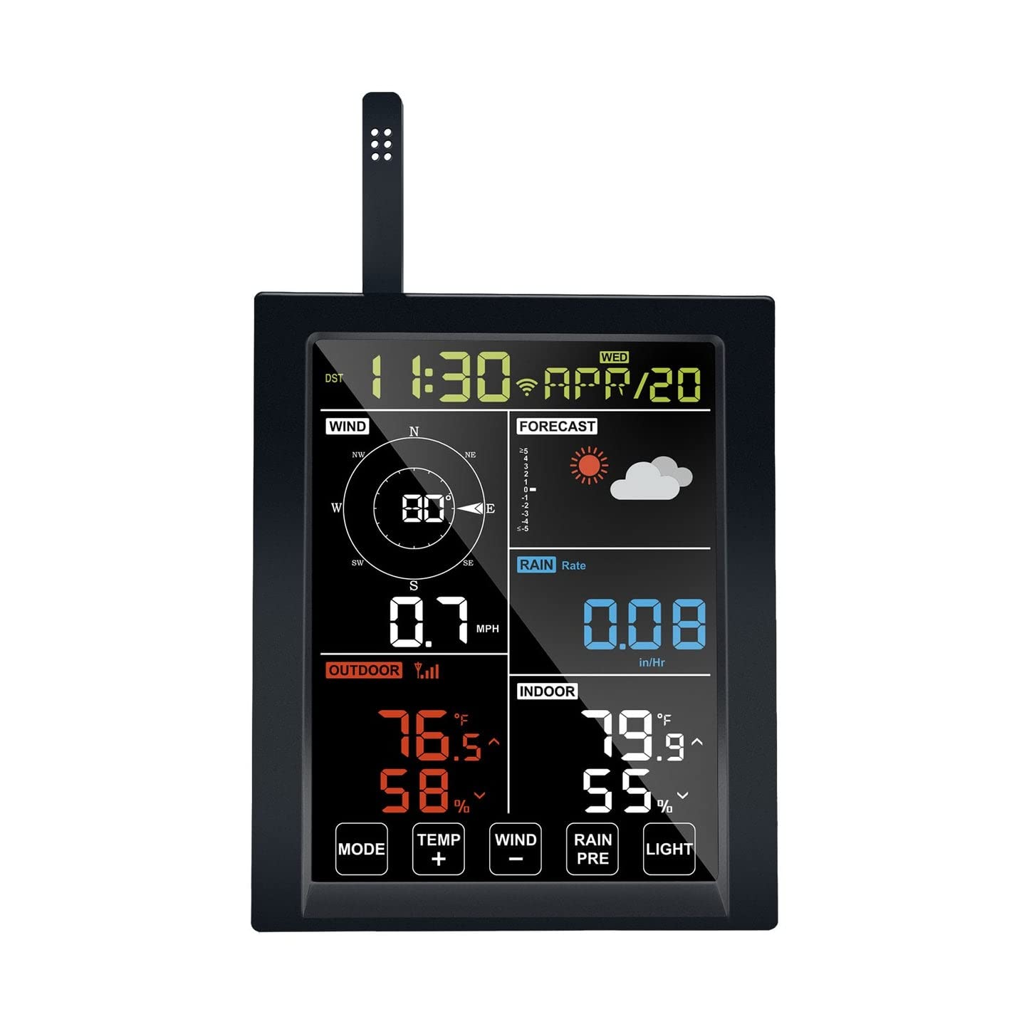 ECOWITT Console for Weather Stations, 4.9 inch WiFi Indoor Colorful LCD Display with Touch Key, Accessory, Cannot Be Used Along, Pairing with WS90/ WS80/ WS68/ WS69 Other Outdoor Sensor, Be A Gateway