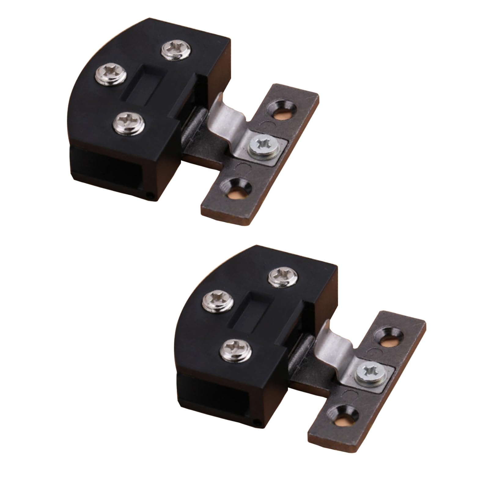 2 Pieces Zinc Alloy Hinge, Glass Door Pivot Hinge Kit, Cabinet Display Cabinet Wine Cabinet Clip Door Hinge Replacement Parts for 5-8mm Thick Glass, Black