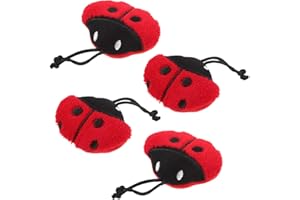 ORFOFE 4pcs Plush Cat Toy Interactive Cartoon Animal Shapes for Chewing and Playing Reduces Boredom Anxiety for Indoor Cats