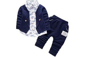 LHWEN 1-3 Years Baby Boy ButtonTops Gentry Clothes Set Formal Party Christening Wedding Tuxedo Bow Suit