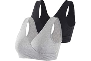 KUCI Maternity Nursing Bra Wireless Cotton Breastfeeding Bra for Sleep
